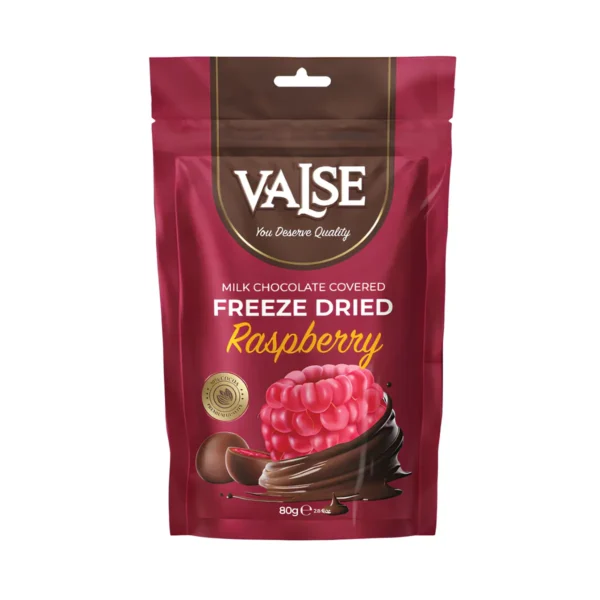 Valse Raspberry Freeze Dried 12x80g - Milk Chocolate Covered