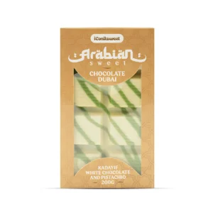 iConiksweet – Tablette de Chocolat Dubai - Kayadif Chocolat blanc & Pistache