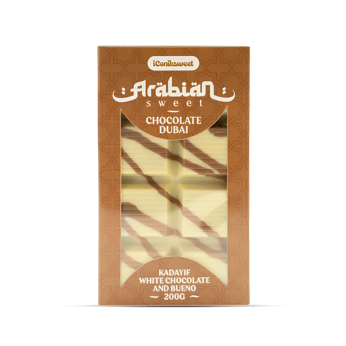 iConiksweet – Tablette de Chocolat Dubai - Kayadif Chocolat blanc & Bueno – 12x200g